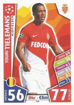 Youri Tielemans AS Monaco 2017/18 Topps Match Attax CL #244