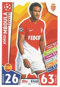 Jordi Mboula AS Monaco 2017/18 Topps Match Attax CL #251