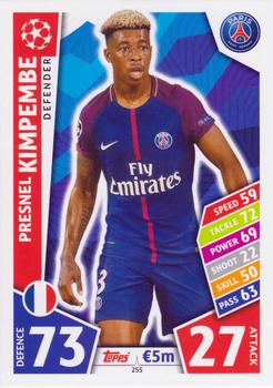 Presnel Kimpembe Paris Saint-Germain 2017/18 Topps Match Attax CL #255