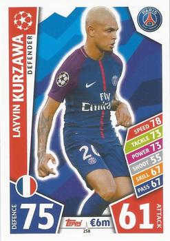 Layvin Kurzawa Paris Saint-Germain 2017/18 Topps Match Attax CL #258