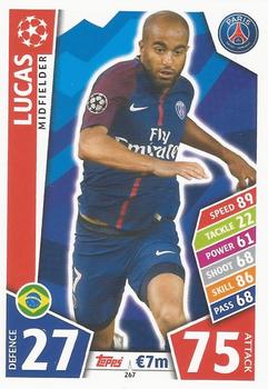 Lucas Moura Paris Saint-Germain 2017/18 Topps Match Attax CL #267