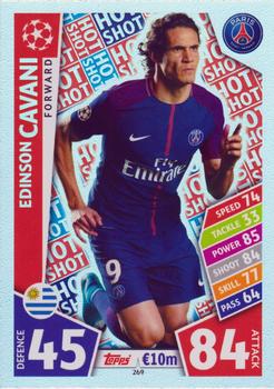 Edinson Cavani Paris Saint-Germain 2017/18 Topps Match Attax CL Hot Shot #269