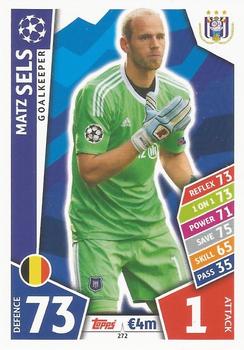 Matz Sels RSC Anderlecht 2017/18 Topps Match Attax CL #272