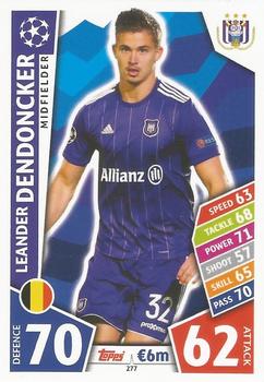 Leander Dendoncker RSC Anderlecht 2017/18 Topps Match Attax CL #277