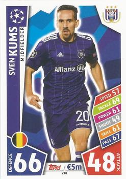 Sven Kums RSC Anderlecht 2017/18 Topps Match Attax CL #278