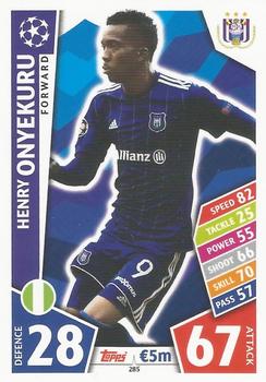 Henry Onyekuru RSC Anderlecht 2017/18 Topps Match Attax CL #285