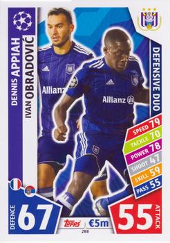 Dennis Appiah / Ivan Obradovic RSC Anderlecht 2017/18 Topps Match Attax CL Defensive Duo #288