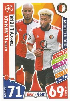 Karim El Ahmadi / Tonny Vilhena Feyenoord 2017/18 Topps Match Attax CL Midfield Duo #360