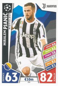 Miralem Pjanic Juventus FC 2017/18 Topps Match Attax CL #372