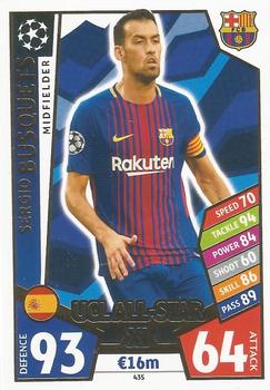 Sergio Busquets FC Barcelona 2017/18 Topps Match Attax CL UCL All-Star XI #435