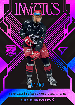 Adam Novotny Hradec Kralove Tipsport ELH 2024/25 SportZoo 1. serie Invictus Pink /50 #IN-3