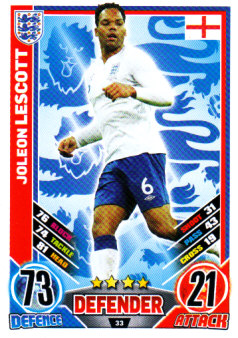 Joleon Lescott England EURO 2012 Match Attax #33