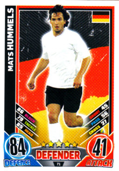 Mats Hummels Germany EURO 2012 Match Attax #71