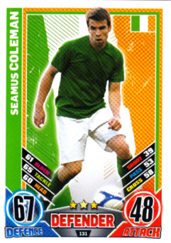 Seamus Coleman Republic Of Ireland EURO 2012 Match Attax #131