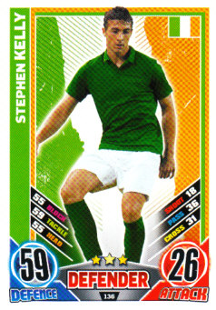 Stephen Kelly Republic Of Ireland EURO 2012 Match Attax #136