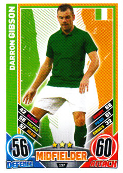 Darron Gibson Republic Of Ireland EURO 2012 Match Attax #137