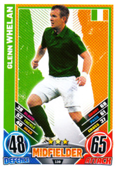 Glenn Whelan Republic Of Ireland EURO 2012 Match Attax #139