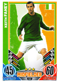 Keith Fahey Republic Of Ireland EURO 2012 Match Attax #141