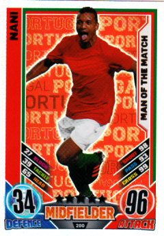 Nani Portugal EURO 2012 Match Attax Man Of The Match #200