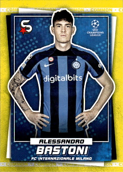 Alessandro Bastoni Internazionale Milano Topps UEFA Football Superstars 2022/23 Common Yellow #76