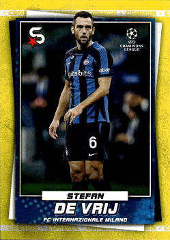 Stefan de Vrij Internazionale Milano Topps UEFA Football Superstars 2022/23 Variations Common Yellow Action #77