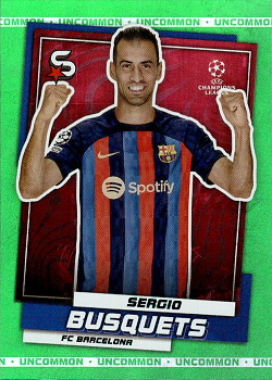 Sergio Busquets FC Barcelona Topps UEFA Football Superstars 2022/23 Uncommon Green #48