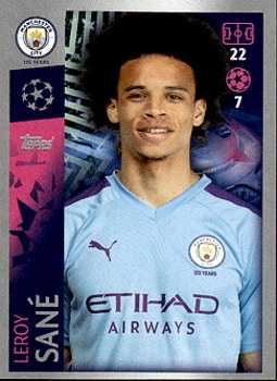 Leroy Sane Manchester City samolepka UEFA Champions League 2019/20 #342