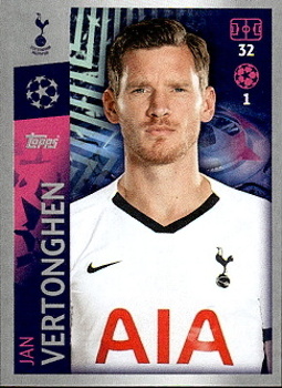 Jan Vertonghen Tottenham Hotspur samolepka UEFA Champions League 2019/20 #445