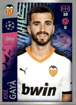 Jose Gaya Valencia CF samolepka UEFA Champions League 2019/20 #465