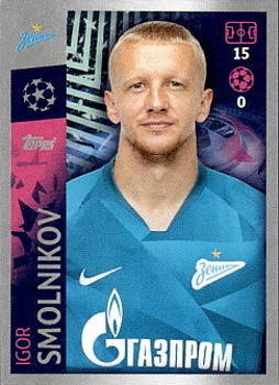 Igor Smolnikov Zenit Petersburg samolepka UEFA Champions League 2019/20 #484