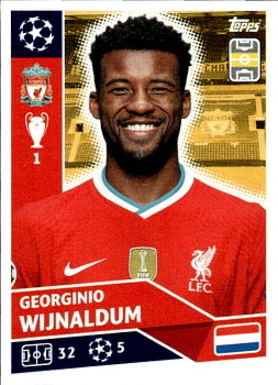 Georginio Wijnaldum Liverpool samolepka UEFA Champions League 2020/21 #LIV12