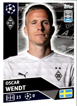 Oscar Wendt Borussia Monchengladbach samolepka UEFA Champions League 2020/21 #BMG7