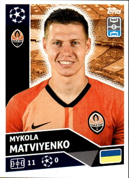 Mykola Matviyenko Shakhtar Donetsk samolepka UEFA Champions League 2020/21 #SHK5