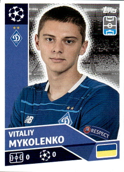 Vitaliy Mykolenko Dynamo Kyiv samolepka UEFA Champions League 2020/21 #POF19