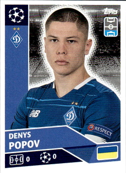 Denys Popov Dynamo Kyiv samolepka UEFA Champions League 2020/21 #POF21