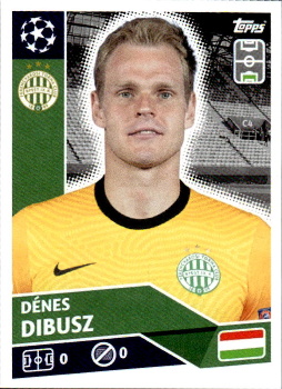 Denes Dibusz Ferencvarosi TC samolepka UEFA Champions League 2020/21 #POF82