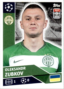 Oleksandr Zubkov Ferencvarosi TC samolepka UEFA Champions League 2020/21 #POF93