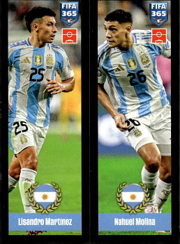 Lisandro Martinez / Nahuel Molina Argentina samolepka Panini FIFA 365 2025 Golden Tribute #418