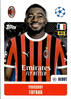 Youssouf Fofana A.C. Milan samolepka Topps UEFA Champions League 2024/25 #34