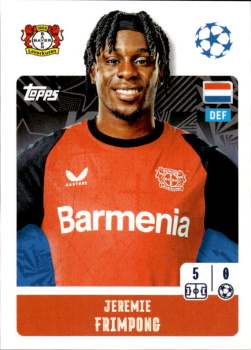 Jeremie Frimpong Bayer 04 Leverkusen samolepka Topps UEFA Champions League 2024/25 #104