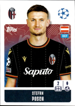 Stefan Posch Bologna samolepka Topps UEFA Champions League 2024/25 #117