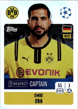 Emre Can Borussia Dortmund samolepka Topps UEFA Champions League 2024/25 Captain #125