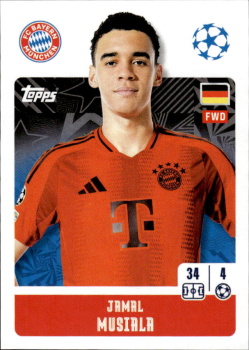 Jamal Musiala Bayern Munchen samolepka Topps UEFA Champions League 2024/25 #180