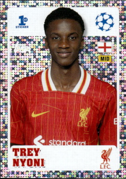 Trey Nyoni Liverpool samolepka Topps UEFA Champions League 2024/25 1st Sticker #241