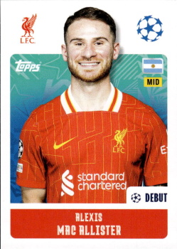 Alexis Mac Allister Liverpool samolepka Topps UEFA Champions League 2024/25 #266