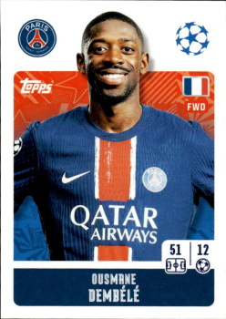 Ousmane Dembele Paris Saint-Germain samolepka Topps UEFA Champions League 2024/25 #292