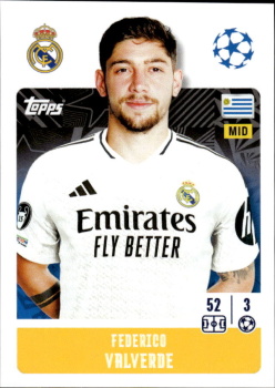 Federico Valverde Real Madrid samolepka Topps UEFA Champions League 2024/25 #325