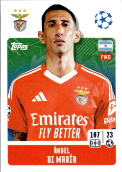 Angel Di Maria SL Benfica samolepka Topps UEFA Champions League 2024/25 #354