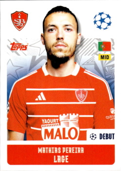 Mathias Pereira Lage Stade Brestois 29 samolepka Topps UEFA Champions League 2024/25 #376