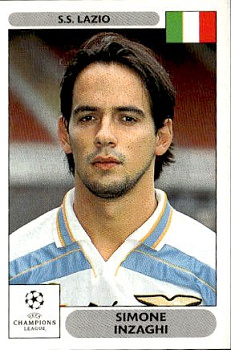 Simone Inzaghi Lazio Roma samolepky Panini UEFA Champions League 2000/01 #93